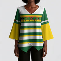 Zimbabwe Rugby Custom Kimono Sleeve Blouse Sables National Pride
