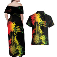 Afro Music Pride Couples Matching Off Shoulder Maxi Dress and Hawaiian Shirt From Our Roots The World Finds Rhythm - Wonder Print Shop