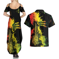 Afro Music Pride Couples Matching Summer Maxi Dress and Hawaiian Shirt From Our Roots The World Finds Rhythm - Wonder Print Shop