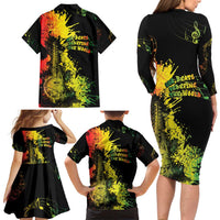 Afro Music Pride Family Matching Long Sleeve Bodycon Dress and Hawaiian Shirt From Our Roots The World Finds Rhythm - Wonder Print Shop