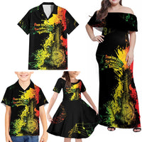 Afro Music Pride Family Matching Off Shoulder Maxi Dress and Hawaiian Shirt From Our Roots The World Finds Rhythm - Wonder Print Shop