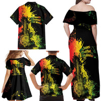 Afro Music Pride Family Matching Off Shoulder Maxi Dress and Hawaiian Shirt From Our Roots The World Finds Rhythm - Wonder Print Shop