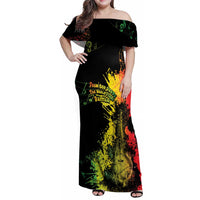 Afro Music Pride Family Matching Off Shoulder Maxi Dress and Hawaiian Shirt From Our Roots The World Finds Rhythm - Wonder Print Shop