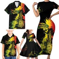 Afro Music Pride Family Matching Short Sleeve Bodycon Dress and Hawaiian Shirt From Our Roots The World Finds Rhythm - Wonder Print Shop