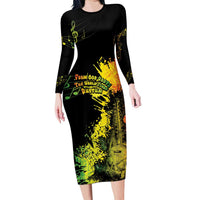 Afro Music Pride Long Sleeve Bodycon Dress From Our Roots The World Finds Rhythm - Wonder Print Shop