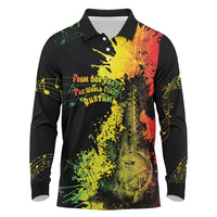 Afro Music Pride Long Sleeve Polo Shirt From Our Roots The World Finds Rhythm - Wonder Print Shop