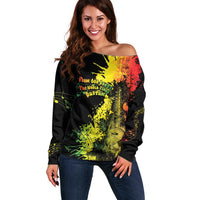 Afro Music Pride Off Shoulder Sweater From Our Roots The World Finds Rhythm - Wonder Print Shop