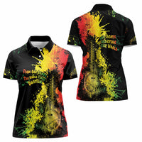 Afro Music Pride Women Polo Shirt From Our Roots The World Finds Rhythm - Wonder Print Shop