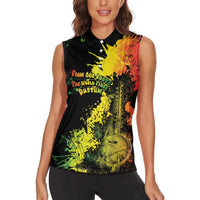 Afro Music Pride Women Sleeveless Polo Shirt From Our Roots The World Finds Rhythm - Wonder Print Shop