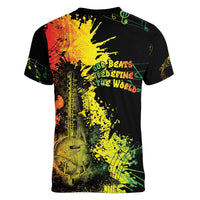Afro Music Pride Women V-Neck T-Shirt From Our Roots The World Finds Rhythm - Wonder Print Shop