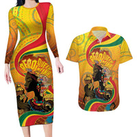 Afro Latina Queen Couples Matching Long Sleeve Bodycon Dress and Hawaiian Shirt The Beauty Of Black Women - Wonder Print Shop