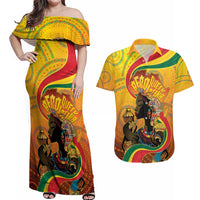 Afro Latina Queen Couples Matching Off Shoulder Maxi Dress and Hawaiian Shirt The Beauty Of Black Women - Wonder Print Shop