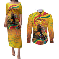Afro Latina Queen Couples Matching Puletasi and Long Sleeve Button Shirt The Beauty Of Black Women - Wonder Print Shop