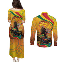 Afro Latina Queen Couples Matching Puletasi and Long Sleeve Button Shirt The Beauty Of Black Women - Wonder Print Shop