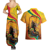 Afro Latina Queen Couples Matching Summer Maxi Dress and Hawaiian Shirt The Beauty Of Black Women - Wonder Print Shop