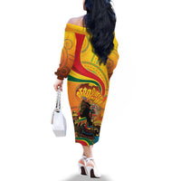 Afro Latina Queen Family Matching Off The Shoulder Long Sleeve Dress and Hawaiian Shirt The Beauty Of Black Women - Wonder Print Shop