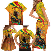 Afro Latina Queen Family Matching Short Sleeve Bodycon Dress and Hawaiian Shirt The Beauty Of Black Women - Wonder Print Shop