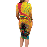 Afro Latina Queen Long Sleeve Bodycon Dress The Beauty Of Black Women - Wonder Print Shop
