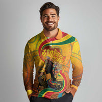 Afro Latina Queen Long Sleeve Polo Shirt The Beauty Of Black Women - Wonder Print Shop