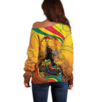 Afro Latina Queen Off Shoulder Sweater The Beauty Of Black Women - Wonder Print Shop