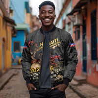 Custom Haiti Football 2026 Bomber Jacket Haiti Nan Mondyal