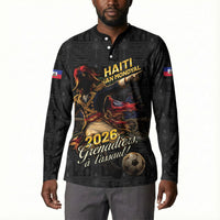 Custom Haiti Football 2026 Button Sweatshirt Haiti Nan Mondyal