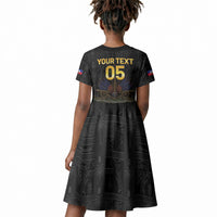 Custom Haiti Football 2026 Kid Short Sleeve Dress Haiti Nan Mondyal