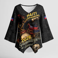 Custom Haiti Football 2026 Kimono Sleeve Blouse Haiti Nan Mondyal