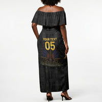 Custom Haiti Football 2026 Off Shoulder Maxi Dress Haiti Nan Mondyal