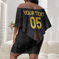 Custom Haiti Football 2026 Off Shoulder Short Dress Haiti Nan Mondyal
