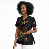 Custom Haiti Football 2026 Scrub Top Haiti Nan Mondyal