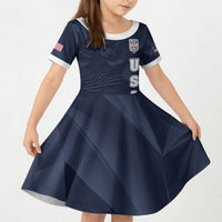 Custom United States Soccer 2026 Kid Short Sleeve Dress USA Eagle Simple Style