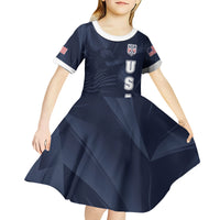 Custom United States Soccer 2026 Kid Short Sleeve Dress USA Eagle Simple Style
