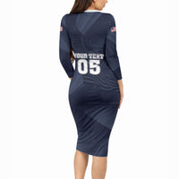 Custom United States Soccer 2026 Long Sleeve Bodycon Dress USA Eagle Simple Style