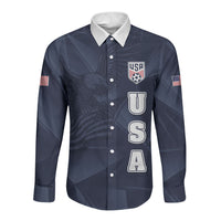 Custom United States Soccer 2026 Long Sleeve Button Shirt USA Eagle Simple Style