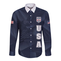 Custom United States Soccer 2026 Long Sleeve Button Shirt USA Eagle Simple Style
