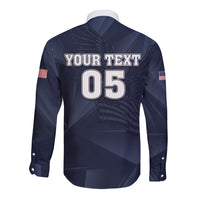 Custom United States Soccer 2026 Long Sleeve Button Shirt USA Eagle Simple Style