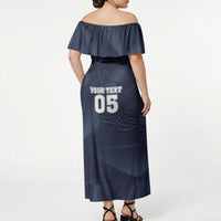 Custom United States Soccer 2026 Off Shoulder Maxi Dress USA Eagle Simple Style