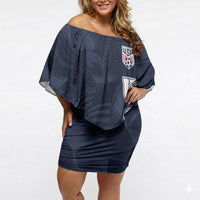 Custom United States Soccer 2026 Off Shoulder Short Dress USA Eagle Simple Style