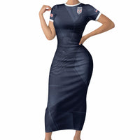 Custom United States Soccer 2026 Short Sleeve Bodycon Dress USA Eagle Simple Style