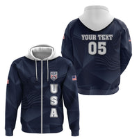 Custom United States Soccer 2026 Zip Hoodie USA Eagle Simple Style