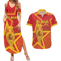 Custom Spain 2024 Football Couples Matching Summer Maxi Dress and Hawaiian Shirt La Roja Reigns Supreme LT05 - Wonder Print Shop