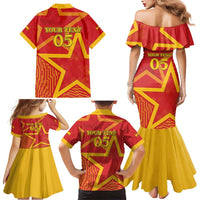 Custom Spain 2024 Football Family Matching Mermaid Dress and Hawaiian Shirt La Roja Reigns Supreme LT05 - Wonder Print Shop