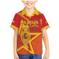 Custom Spain 2024 Football Family Matching Mermaid Dress and Hawaiian Shirt La Roja Reigns Supreme LT05 - Wonder Print Shop