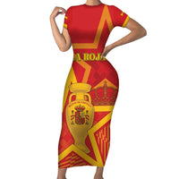 Custom Spain 2024 Football Family Matching Short Sleeve Bodycon Dress and Hawaiian Shirt La Roja Reigns Supreme LT05 - Wonder Print Shop