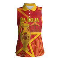 Custom Spain 2024 Football Women Sleeveless Polo Shirt La Roja Reigns Supreme LT05 - Wonder Print Shop