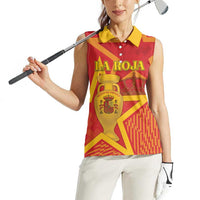 Custom Spain 2024 Football Women Sleeveless Polo Shirt La Roja Reigns Supreme LT05 - Wonder Print Shop