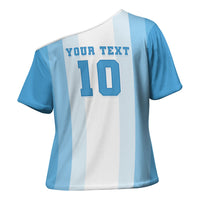 Custom Argentina Football GOAT 10 Cross Shoulder Shirt Worldwide Legend