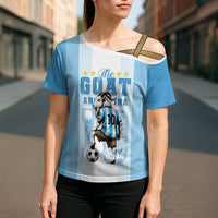 Custom Argentina Football GOAT 10 Cross Shoulder Shirt Worldwide Legend