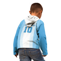 Custom Argentina Football GOAT 10 Kid Hoodie Worldwide Legend
